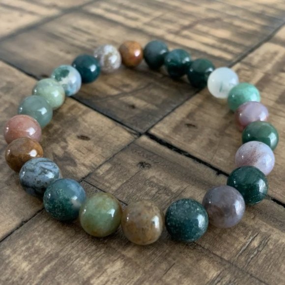 Rainbow Earth Tones Handmade Chakra Bracelet - Picture 3 of 7